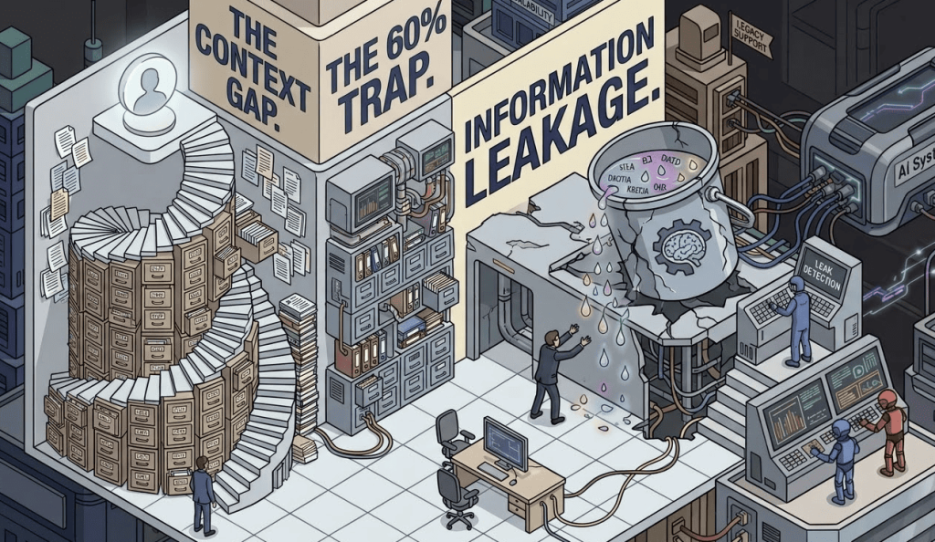 The three walls of agency growth. The Context Gap: Your team takes time to ramp up. The Information Leakage: No system can capture the Why. The 60% Trap: Your team spends significant time doing tedious manual tasks. 